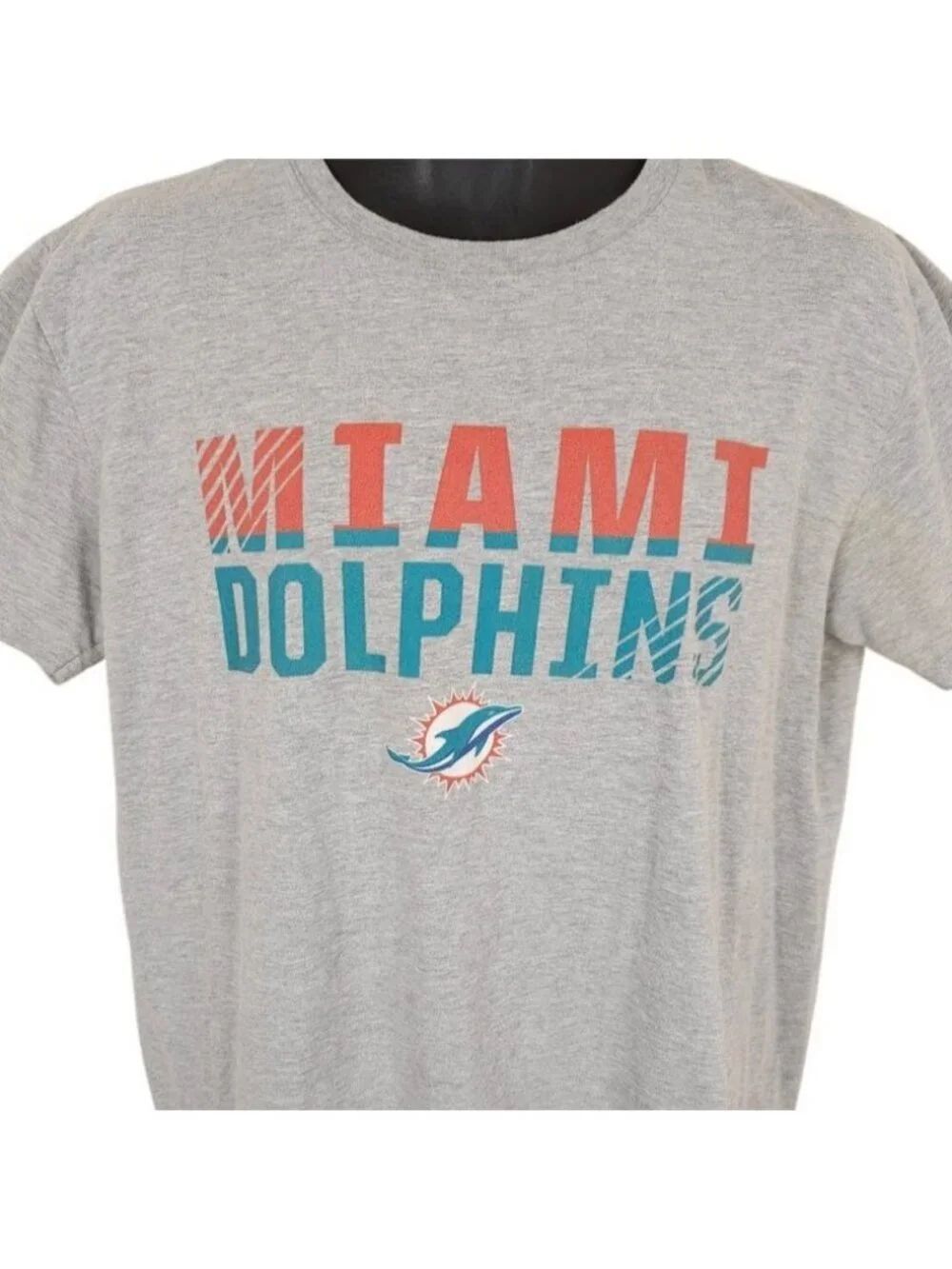 Miami Dolphins T Shirt Mens Size Large Gray NFL Football Fanatics